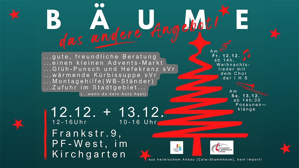 Christbaumverkauf und Adventsmarkt, 12.+13.12.2025